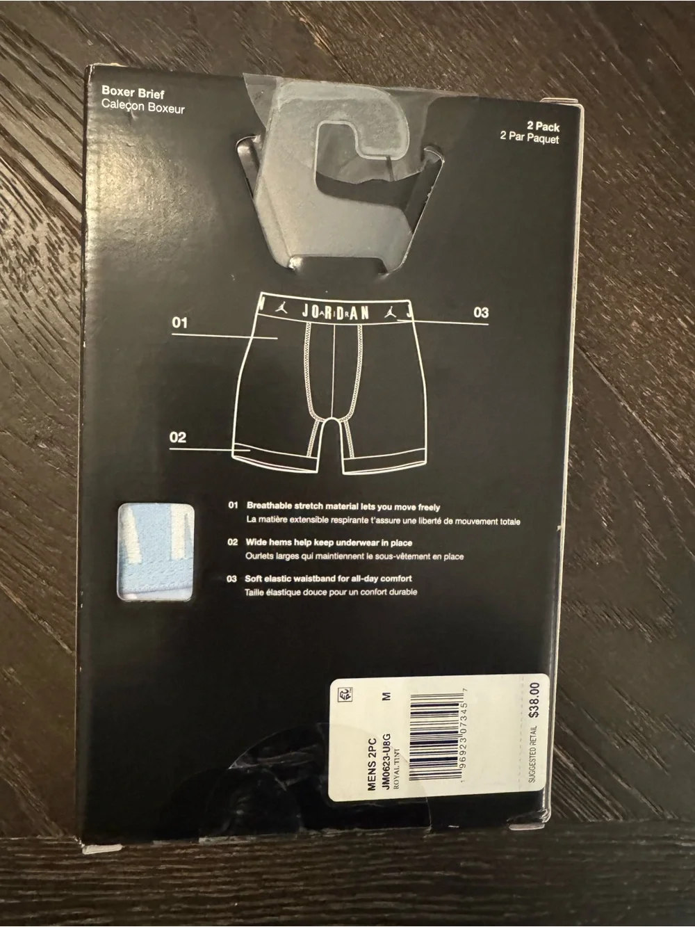 Jordan Flight Cotton Stretch 2 Pack Men’s Medium Boxer Briefs. Blue. NWT